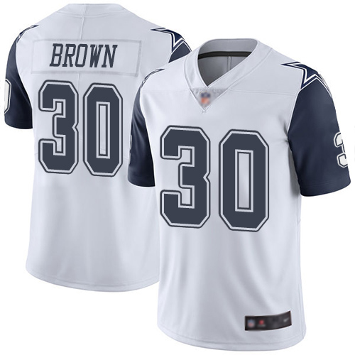 Men Dallas Cowboys Limited White Anthony Brown 30 Rush Vapor Untouchable NFL Jersey